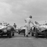 RA 831 - 72 Jaguar D - Duncan Hamilton, 84 Aston Martin DB3S - Peter Collins, 117 Aston Martin DB3S - Roy Salvadori