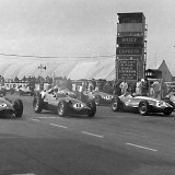 RD 210 - Front Row 6 BRM - Jean Behra, 8 BRM - Ron Flockhart, 2 Maserati - Masten Gregory, 7 BRM - Harry Schell