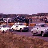 Three Saabs racing